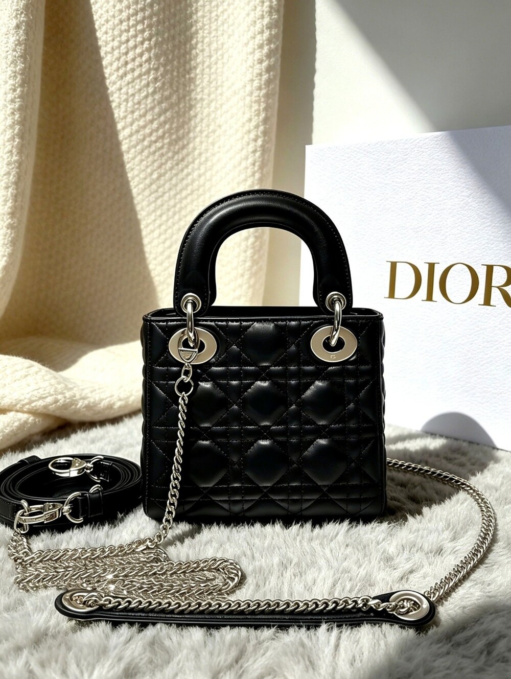 Mini Lady Dior Bag Black Cannage Lambskin - Picture 4 of 7